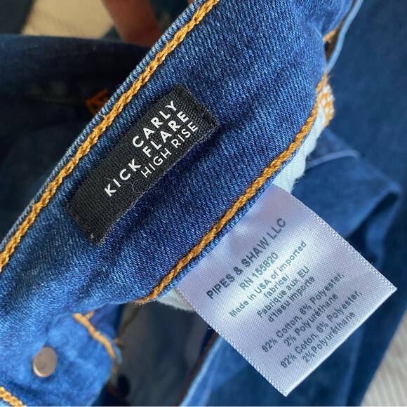 Veronica BEARD 11" CARLY KICK-FLARE JEANs bright blue high rise denim - Picture 4 of 5